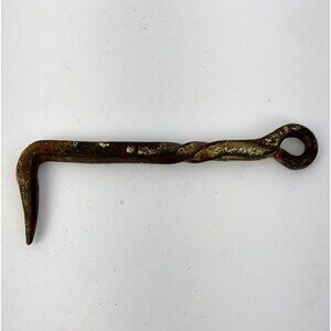 Antique Cast Iron Gate Hook Vintage Door Latch Twisted Shaft 4"